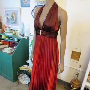 SALE! Formal Burnt Orange Floor Length Dress Size M